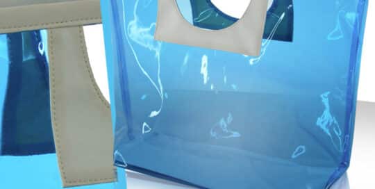 Fabricant de sac curistes transparent bleu personnalisé