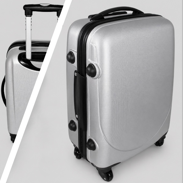Valise trolley cabine gris métal personnalisée Valise trolley cabine gris métal personnalisée sur mesure