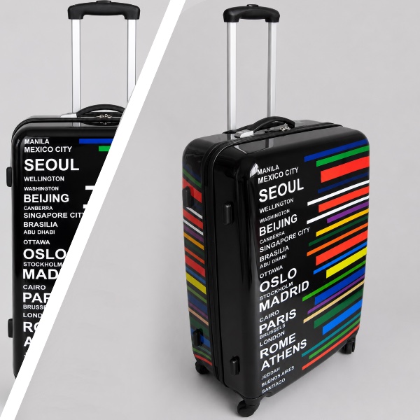 Valise trolley cabine noire personnalisée Valise cabine noire personnalisée sur mesure
