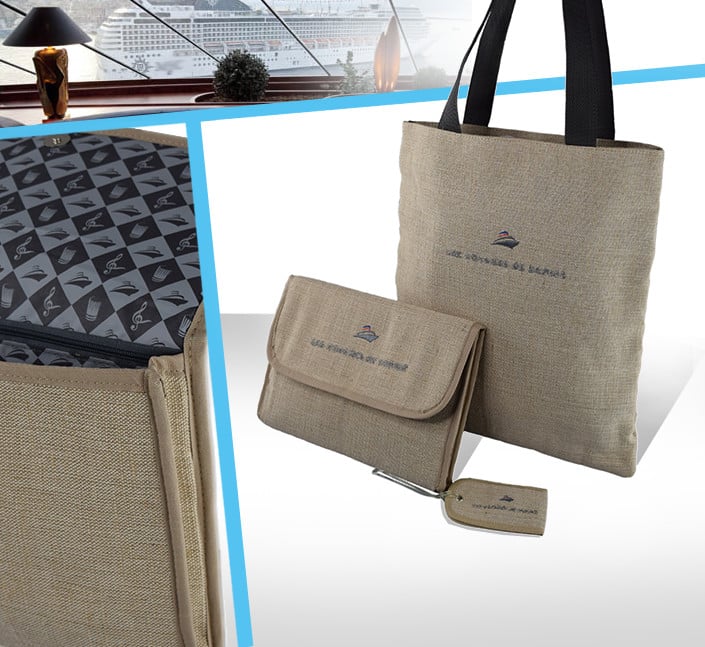 collection bagagerie coton jute marquage logo broderie tourisme voyage 3222c