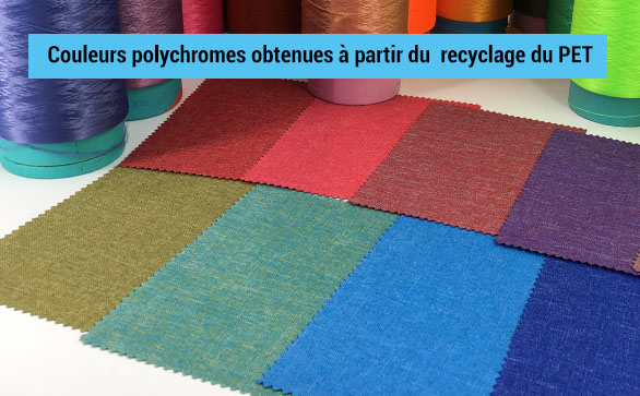 Panel de couleurs polychromes obtenues à partir du recyclage du PET